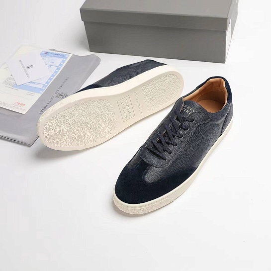 Комбинированные кроссовки Brunello Cucinelli logo-print - Navy