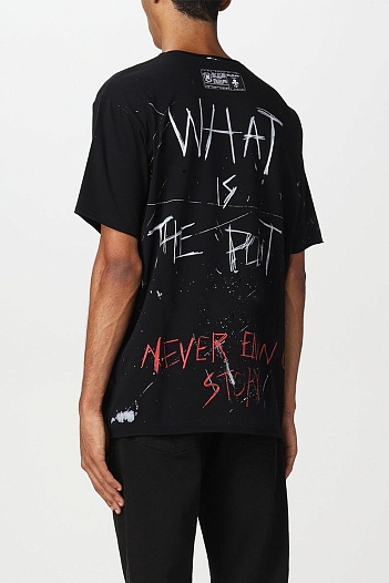Мужская чёрная футболка Balmain graffiti-print   