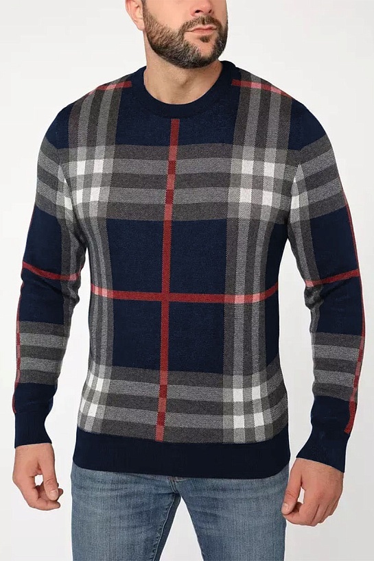 Мужская синяя кофта Burberry check pattern
