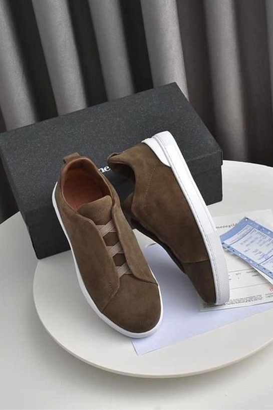 Замшевые кроссовки Ermenegildo Zegna Triple Stitch low-top - Brown