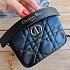 Женская кожаная сумка Dior Camera Caro Top Handle 17x15 см - Black