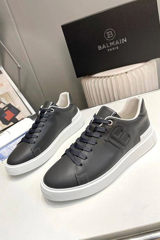 Мужские кожаные кроссовки Balmain B-Court