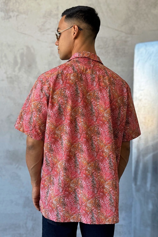 Мужская красная рубашка Dolce & Gabbana floral-print