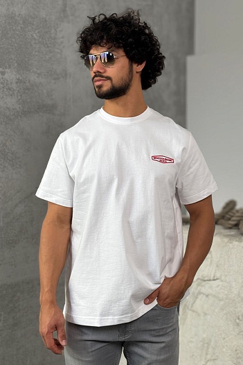 Белая оверсайз футболка Wooyoungmi logo patch   