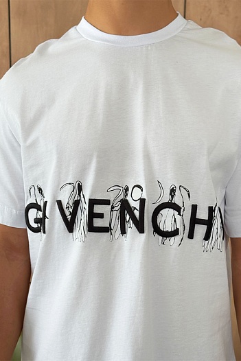 Белая оверсайз футболка Givenchy embossed logo   