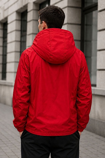 Мужская красная ветровка Stone Island compass-patch   