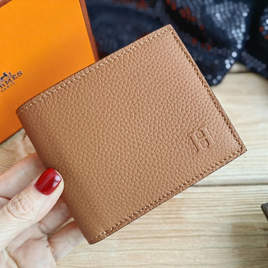 Кожаный кошелёк Hermes 12х10 см   