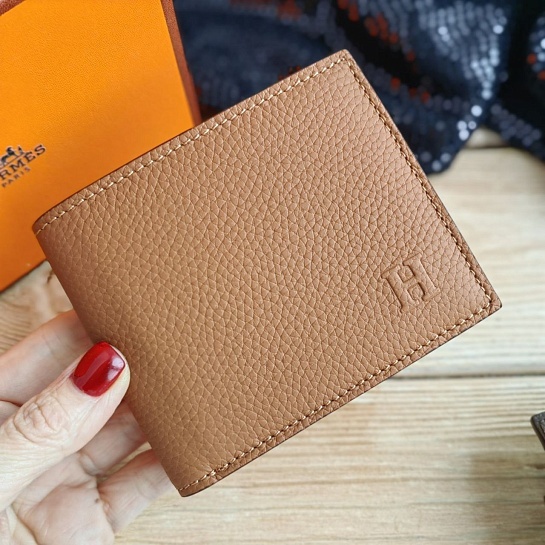 Кожаный кошелёк Hermes 12х10 см