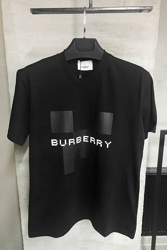 Чёрная оверсайз футболка Burberry x Minecraft