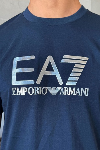 Мужская тёмно-синяя футболка Emporio Armani 7   