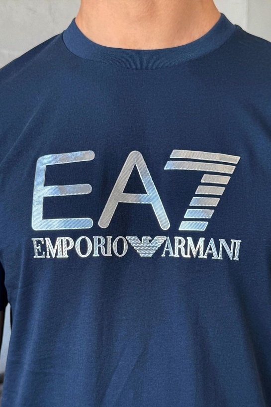 Мужская тёмно-синяя футболка Emporio Armani 7