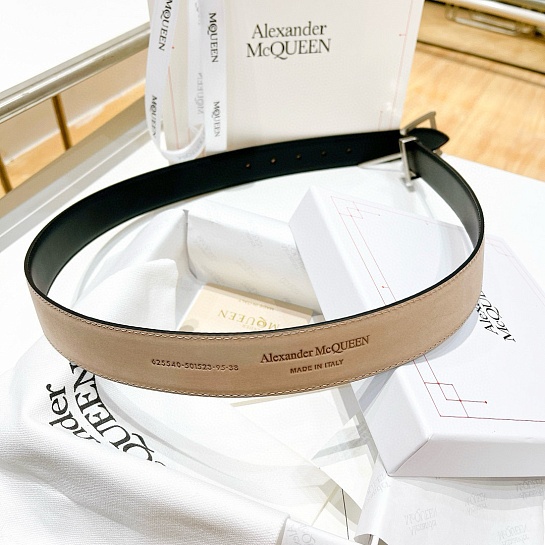 Кожаный ремень Alexander McQueen Premium (ширина 3.5 см)