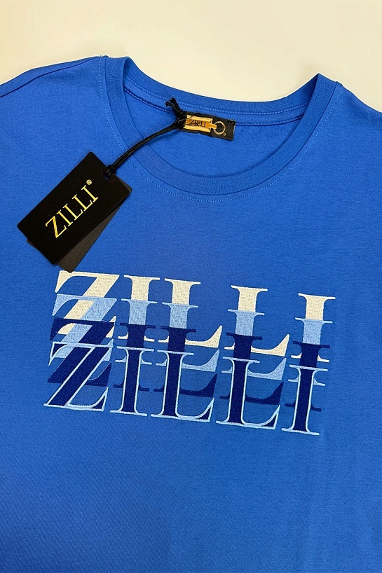 Мужская футболка Zilli синего цвета