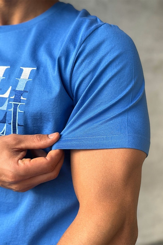 Мужская футболка Zilli синего цвета