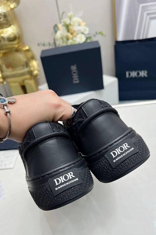 Женские комбинированные кроссовки Dior чёрного цвета