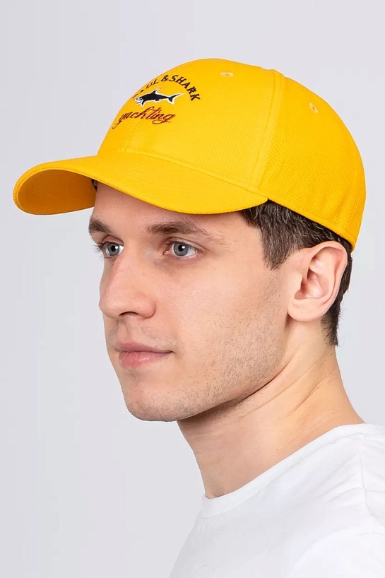 Мужская жёлтая бейсболка Paul & Shark logo-embroidered