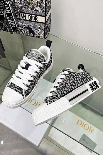 Женские кроссовки Dior Oblique B23 low-top - Black   