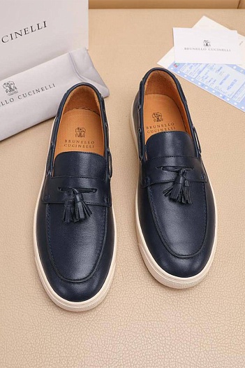 Мужские кожаные лоферы Brunello Cucinelli   