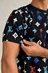 Мужская чёрная футболка Louis Vuitton Monogram All-over