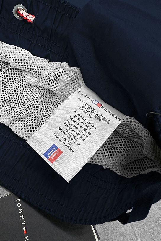 Мужские тёмно-синие шорты Tommy Hilfiger logo-print