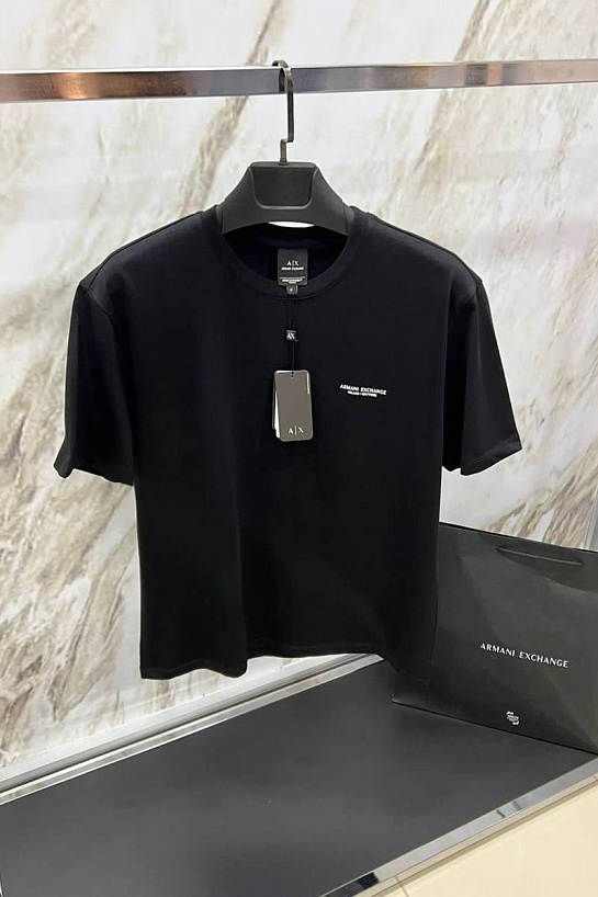 Мужская чёрная футболка Armani Exchange "Milano New York"