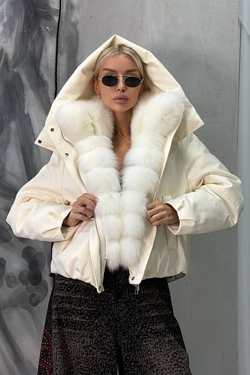 Женский бомбер с натуральным мехом Max Mara premium   