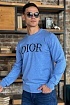 Мужская синяя кофта Dior logo-embroidered
