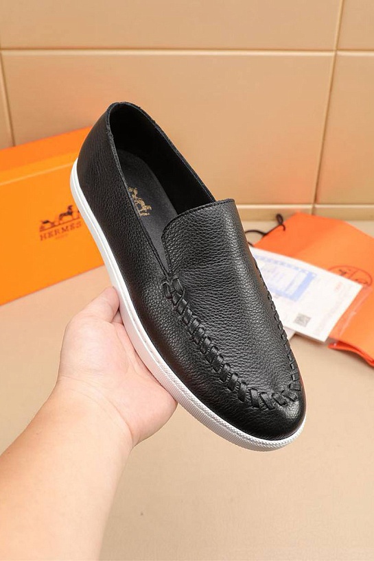 Мужские кожаные лоферы Hermes Julian - Black