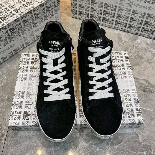 Замшевые кроссовки с мехом Premiata high-top - Black   