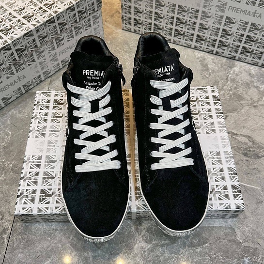 Замшевые кроссовки с мехом Premiata high-top - Black