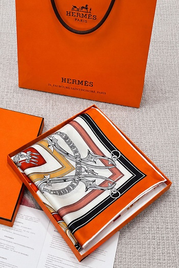 Платок Hermes Harnais Legendaire premium 87x88 см   