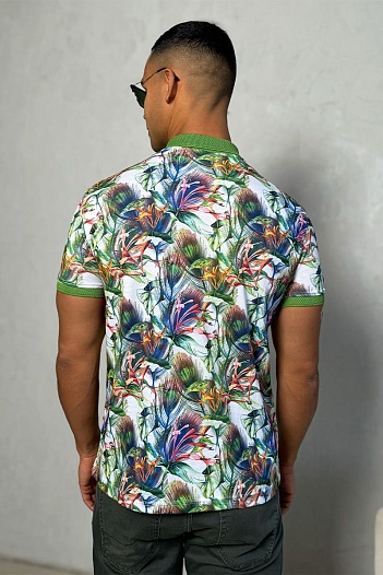 Мужское поло Etro "Floral" - Green   