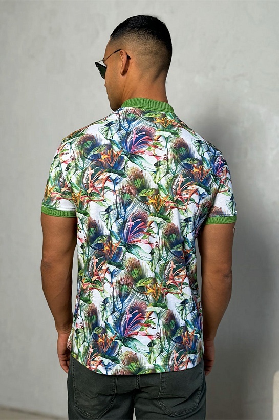 Мужское поло Etro "Floral" - Green