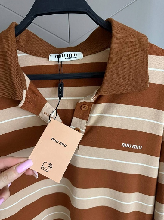 Женское поло с длинным рукавом MIU MIU premium