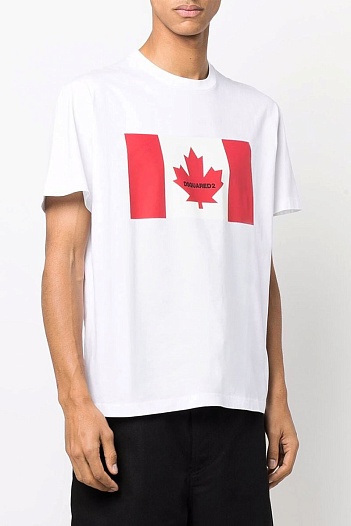 Футболка белого цвета Dsquared2 Flag of Canada   