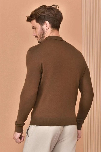 Поло с длинным рукавом Loro Piana Premium - Caramel   