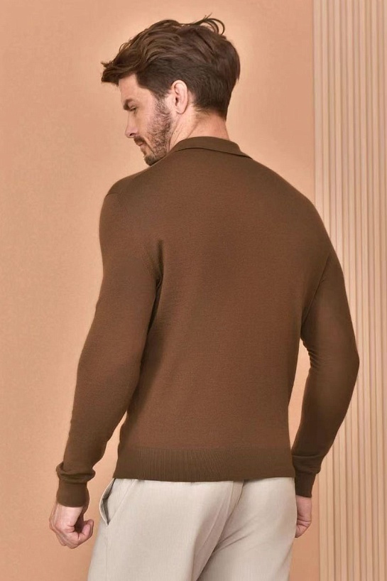 Поло с длинным рукавом Loro Piana Premium - Caramel