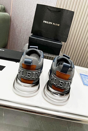 Мужские кроссовки Philipp Plein Hurricane - Blue / Brown   