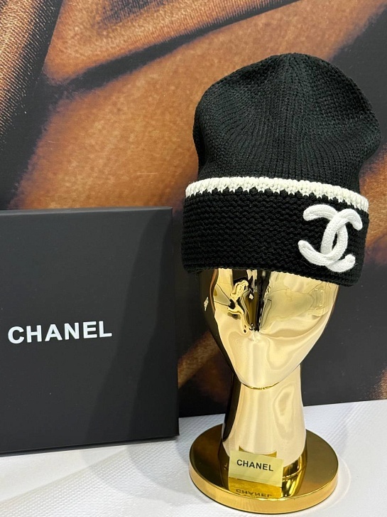 Шапка Chanel logo-embroidered premium - Balck