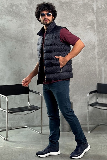 Мужской темно-синий жилет Gucci GG monogram   