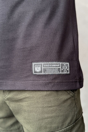 Мужская чёрная футболка Dolce & Gabbana logo-print   