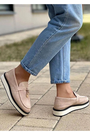 Женские замшевые лоферы Loro Piana   