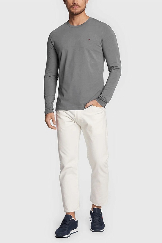 Мужской лонгслив Tommy Hilfiger серого цвета