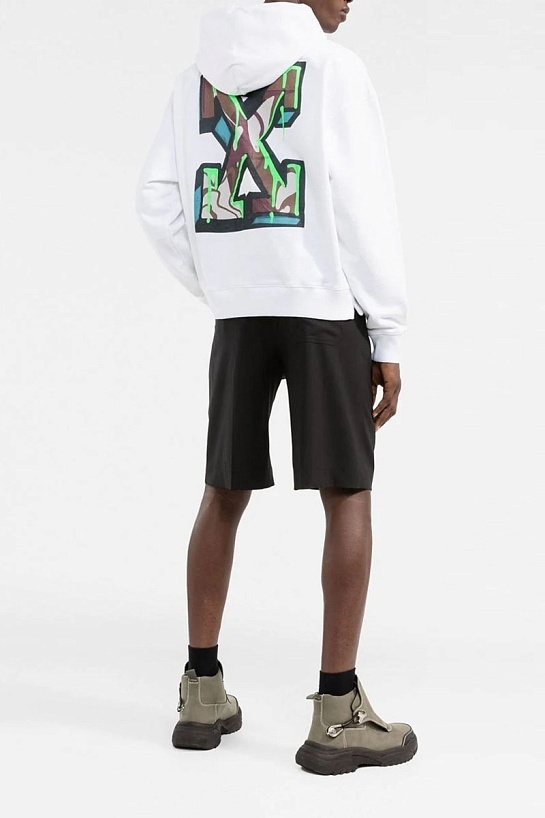 Мужское белое худи Off-White Arrows logo-print