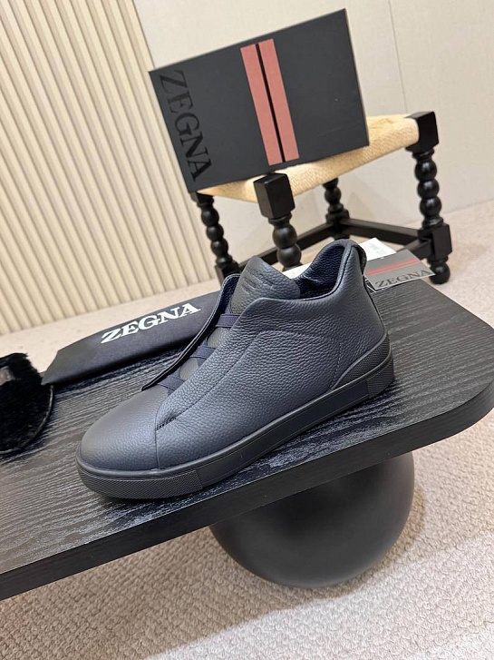 Кроссовки с мехом Ermenegildo Zegna Triple Stitch high-top