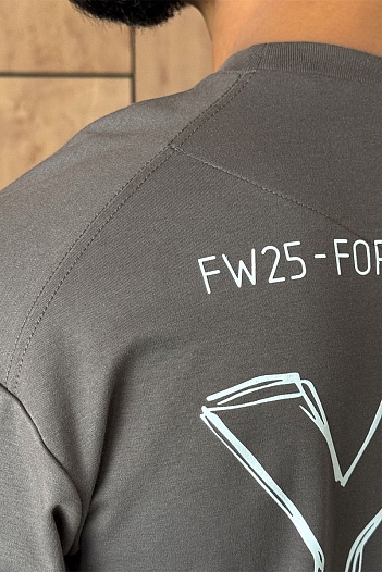 Мужская серая футболка Y-3 Yohji Yamamoto   