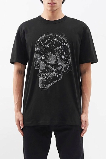 Футболка чёрного цвета Alexander McQueen Skull   