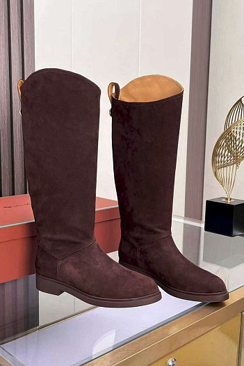 Женские замшевые сапоги Loro Piana premium - Red   