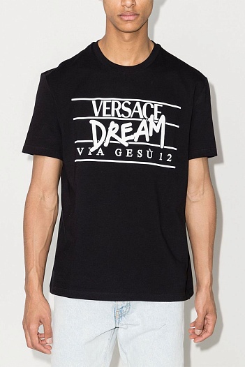 Чёрная мужская футболка Versace Dream via Desu 12   
