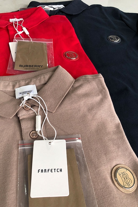 Мужское поло Burberry TB - Light Beige